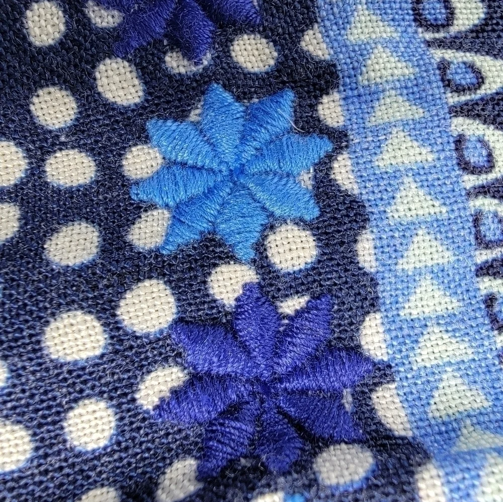NEW Vineyard Vines Dot Border Print Shift Dress Linen Blend Blue Women's 4 NWT - Picture 6 of 13